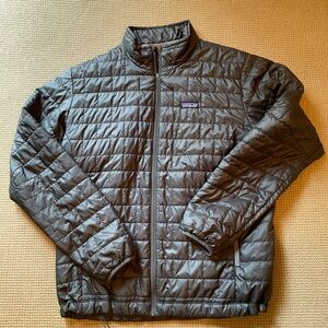Patagonia Charcoal Gray Full Zip Nano puff Jacket